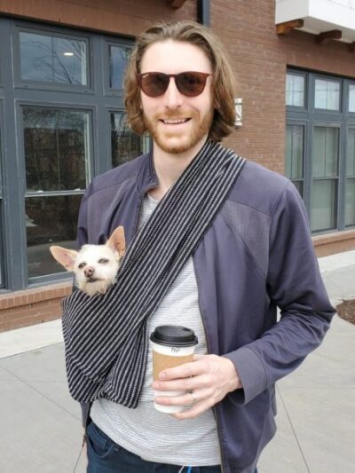 Dog Sling Carrier - Pinstripe Woven