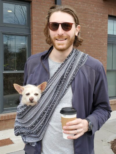 Dog Sling Carrier - Salt and Pepper Woven