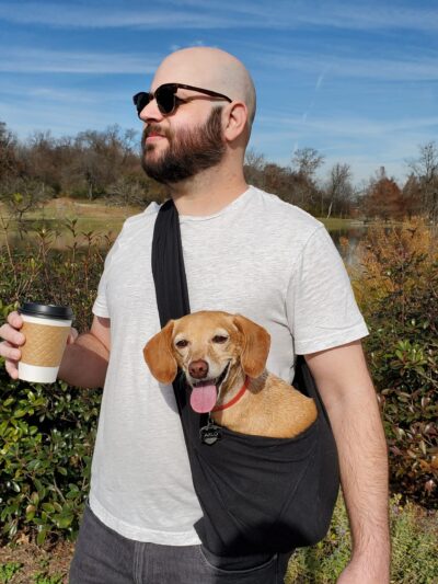 Dog Sling Carrier - Black Woven